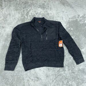 Bass Outdoor Mixed Sweater XXL Black Beauty 1/4 Zip Pullover NWT 6405
